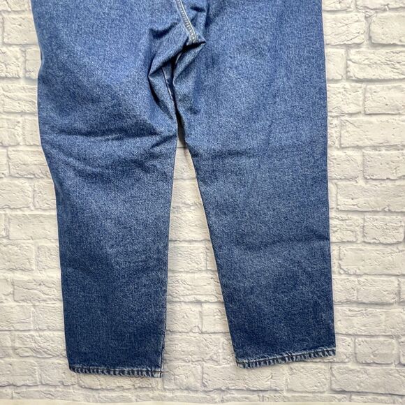 LL Bean Men Lined Relaxed Double‎ L Heavy Blue Denim Straight Jeans Size 42X31 - Picture 7 of 13